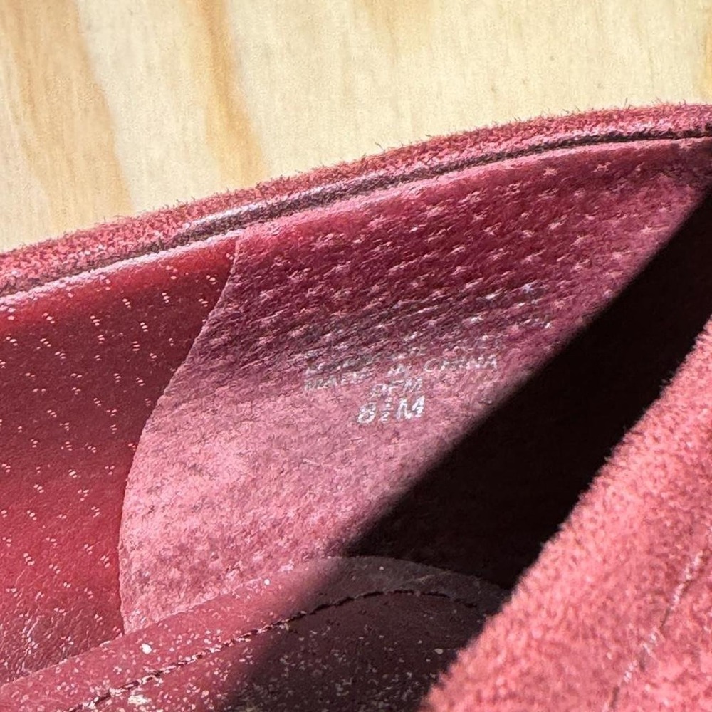 Burgundy Anne Klein suede loafers with tassels - Picture 3 of 7